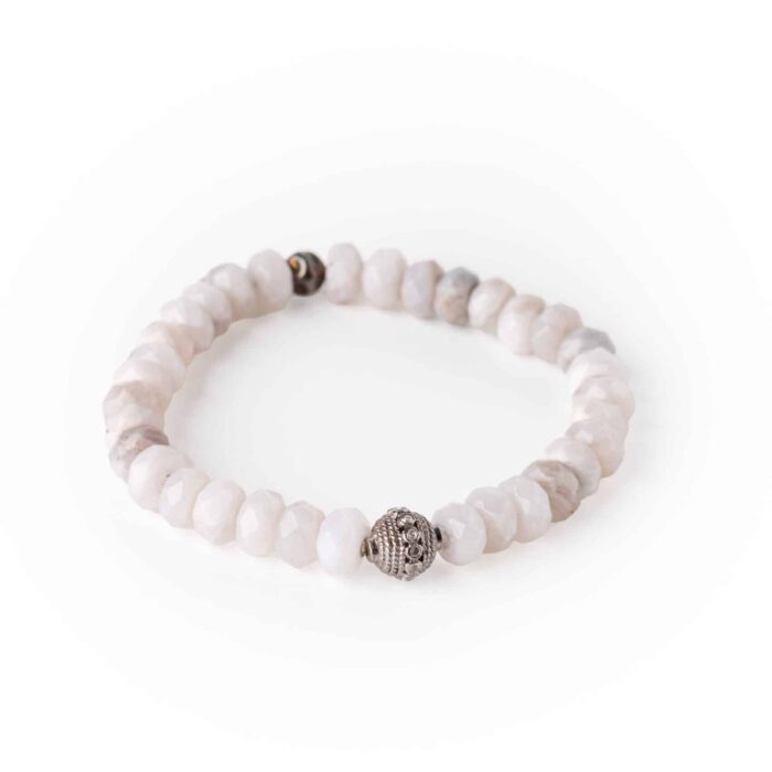 White Quartz and Diamond Bracelet